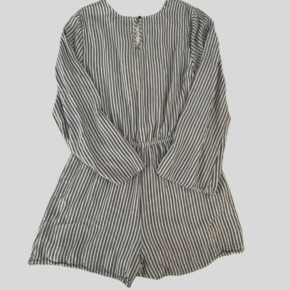 GB Girls Striped Long Sleeve Wrap Romper Tassel Tie Shorts Juniors XXL - Picture 2 of 5